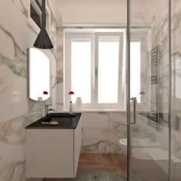Render clienti ArredoCAD bagno con box doccia