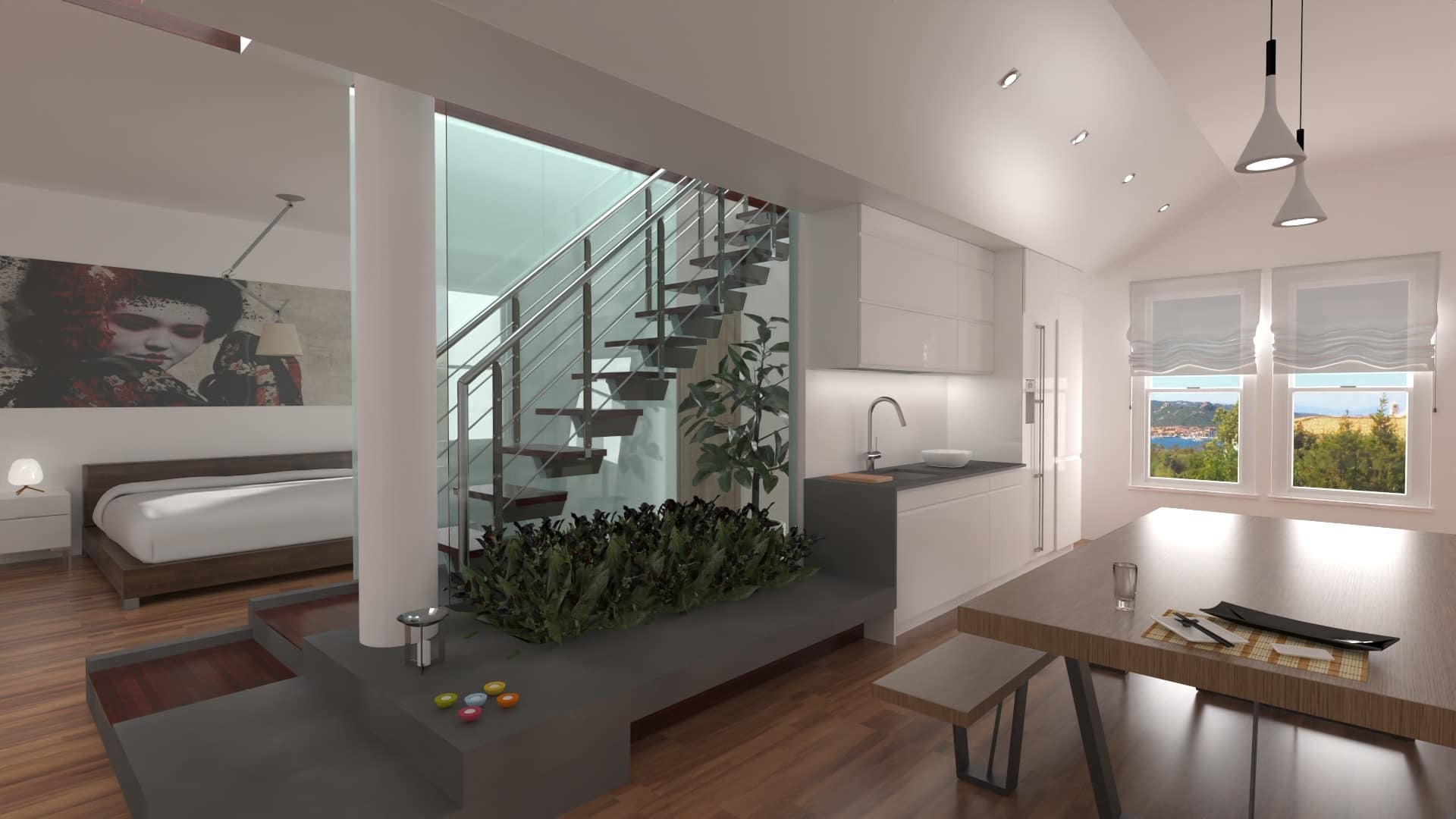 Render ArredoCAD cucina e camera da letto