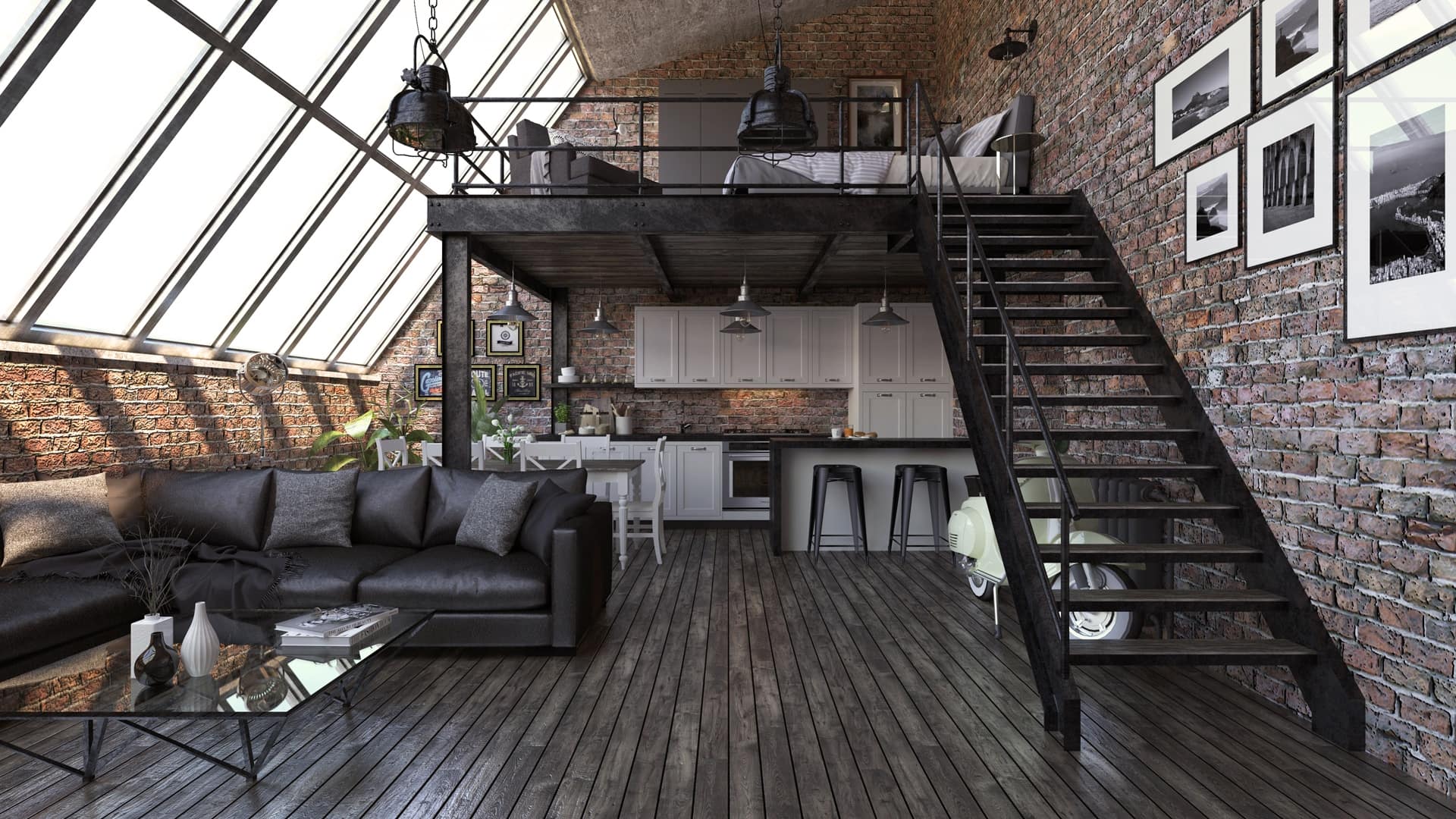 Render ArredoCAD loft e soppalco per camera