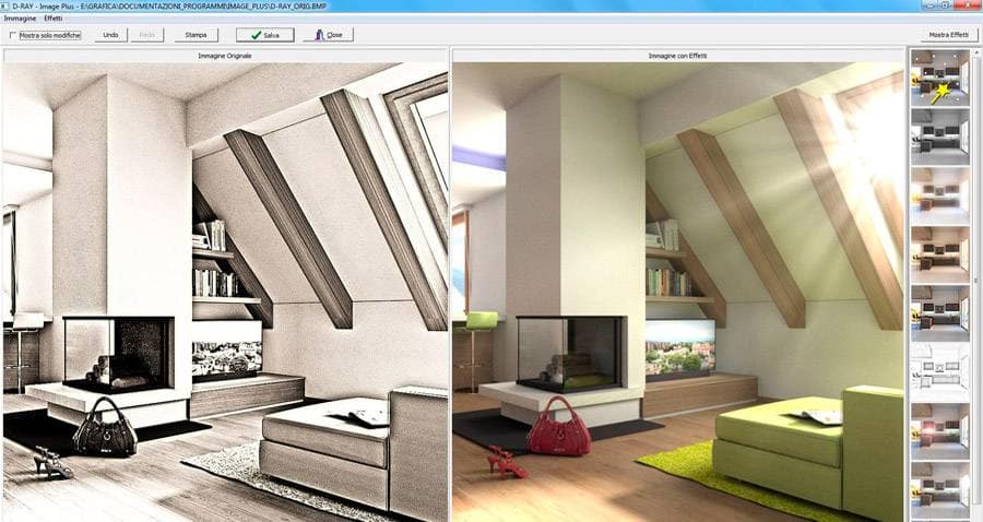 Image Plus editor render ArredoCAD