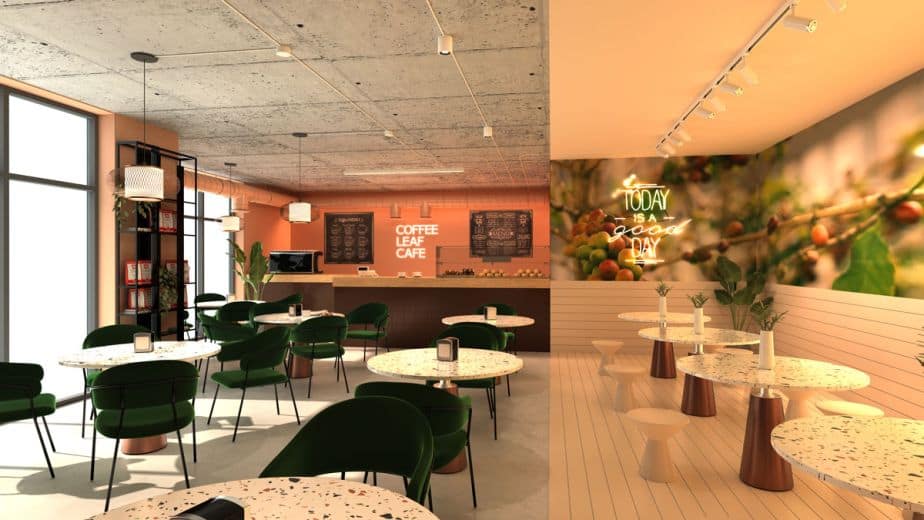 Il render di un locale e bar realizzato con ArredoCAD