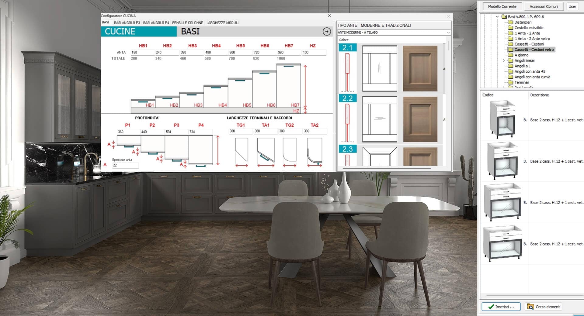 ArredoCAD software configuratore automatico cucine e ante telaio