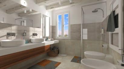 ArredoCAD bagno moderno a doppio lavabo
