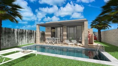 ArredoCAD rendering esterno con piscina