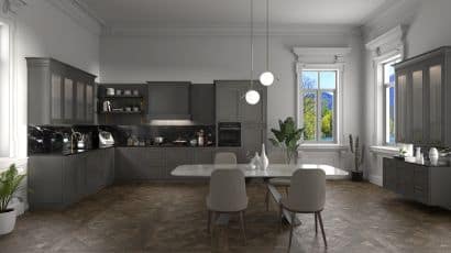 ArredoCAD rendering cucina e soggiorno elegante