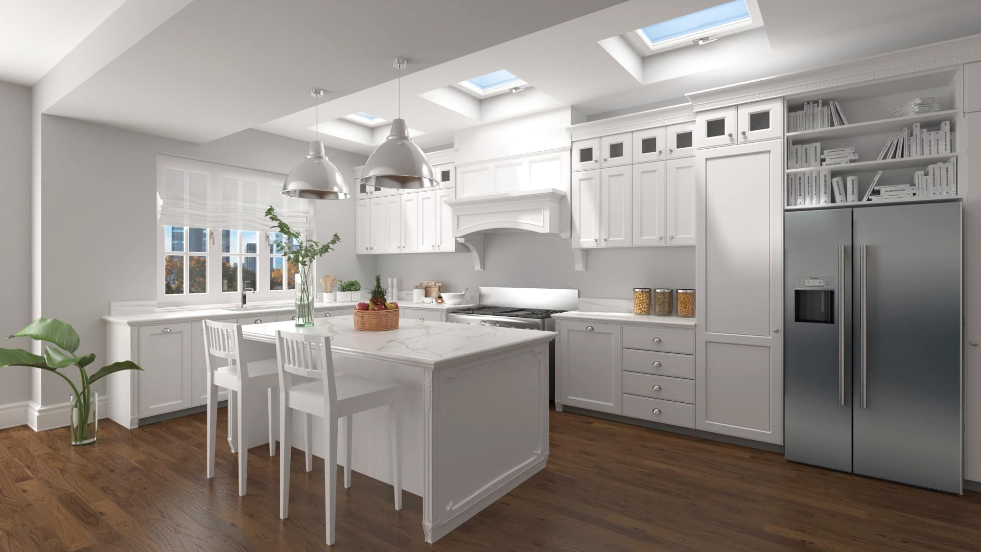 ArredoCAD rendering cucina classica e mobilio bianco